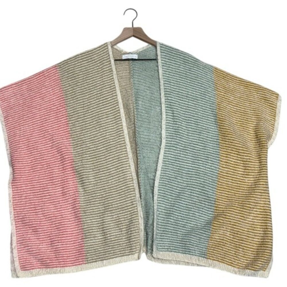 House of Harlow 1960 Pink and Green Color-Block Poncho Sweater Size L - Picture 6 of 10